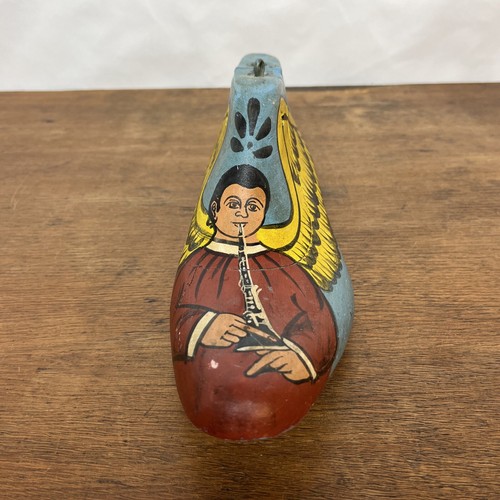 Zapato de madera vintage pintado a última mano arte popular mexicano firmado - Imagen 6 de 9