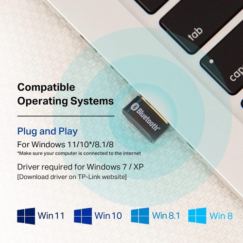 Compact Bluetooth USB Dongle - Wireless Adapter for PCs & Laptops, 65 ft Range - Picture 7 of 9