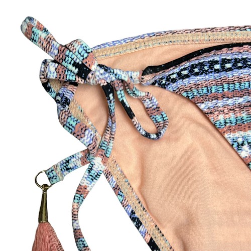 Nuevo sin etiquetas Pantalones de bikini con cuerdas Ninety Five Degrees talla pequeña borlas con corbata lateral nuevos S - Imagen 3 de 11