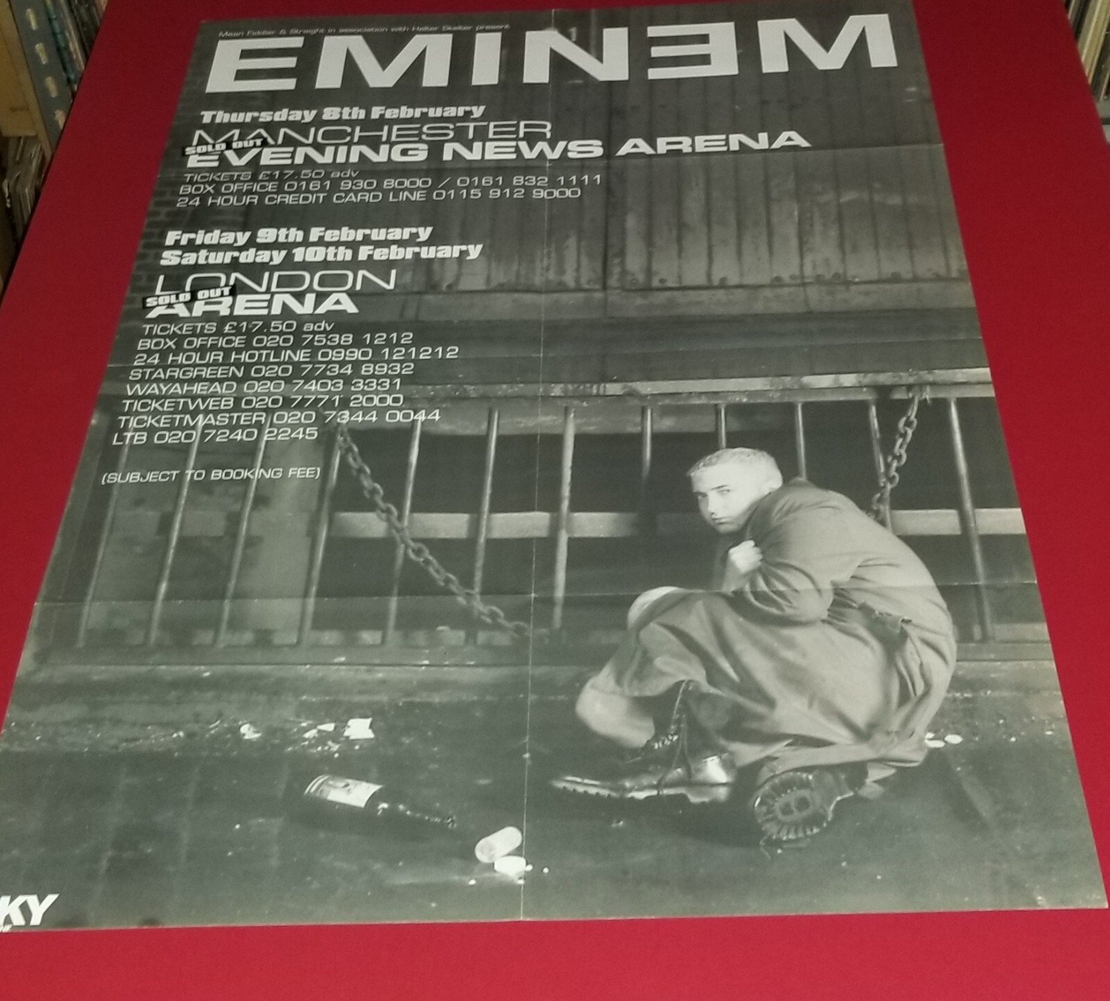 EMINEM VINTAGE SKY SUPLEMENTIAL INSERT  UK CONCERT'S  FOLDED POSTER SLIM SHADY