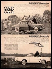 1960 Renault Dauphine 4-Door Sedan And Renault Caravelle Convertible Print Ad