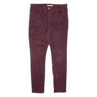 LEVI'S Slimming Womens Trousers Maroon Slim Skinny W31 L30