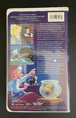 Walt Disneys Meisterwerk Pinocchio (VHS, 1993, Sonderedition) bewertet mit G - Bild 2 von 6