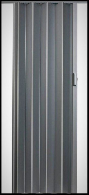 Spectrum Vinyl Accordion Door Interior Closet Trimmable 36 X 96 In Satin Silver