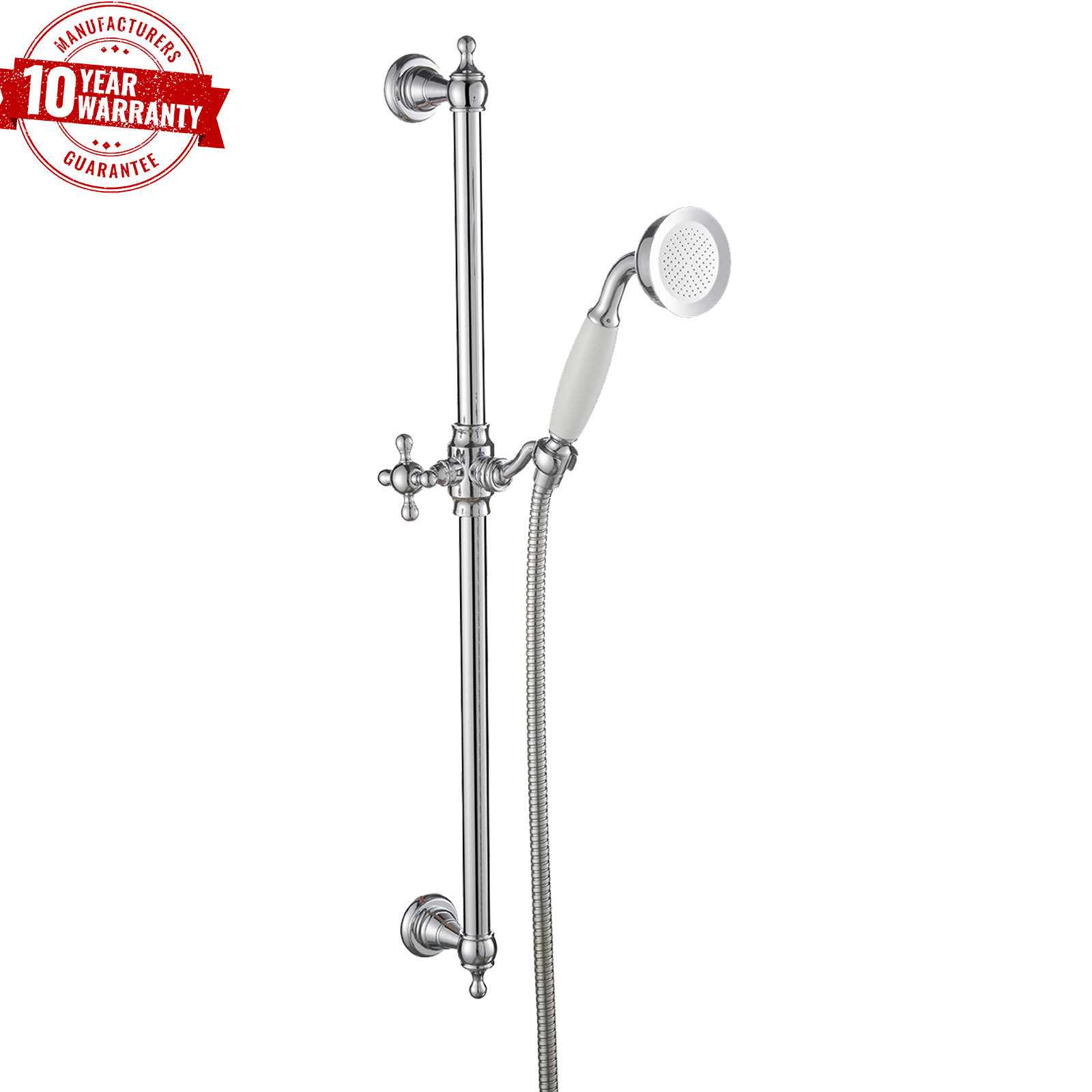 Traditional Shower Slider Rail Kit with Adjustable Brass Handset Holder Chrome Traditional Shower Slider Rail Kit with Adjustable Brass Handset Holder Chrome