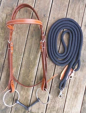 COMPLETE SNAFFLE BRIDLE and REINS - 10 COLOURS AVAILABLE - PROFESSIONALLY MADE