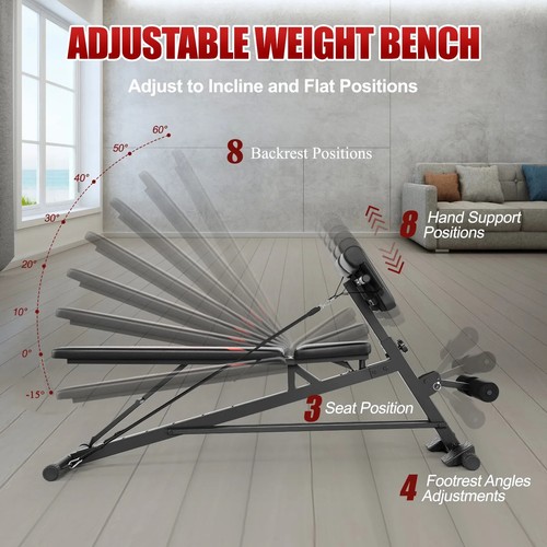 Adjustable Weight Bench w/Preacher Curl, 900LBS Heavy Duty Roman Chair for Home^ - Picture 9 of 15