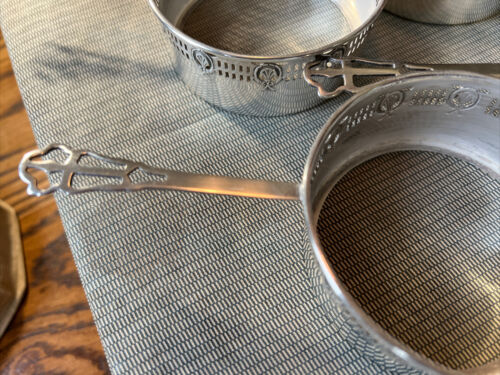 Antique Sterling Ramekin Reticulated Holders/Old Lenox Inserts (6), Case #HA - Picture 7 of 12