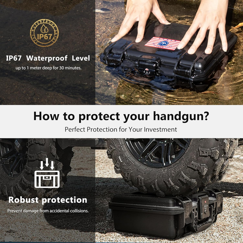 TSA Aapproved Firearm Travel Case for Beretta 92FS, Waterproof Gun Cases for Han - Picture 6 of 12