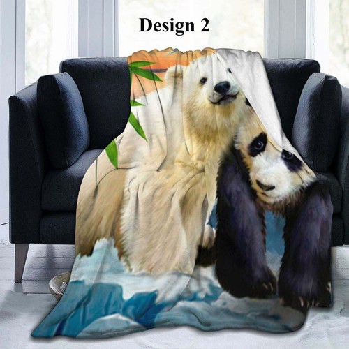 Panda Bear Adult Kid Flannel Bedspread Throw Blanket Birthday Christmas Gift - Picture 10 of 13