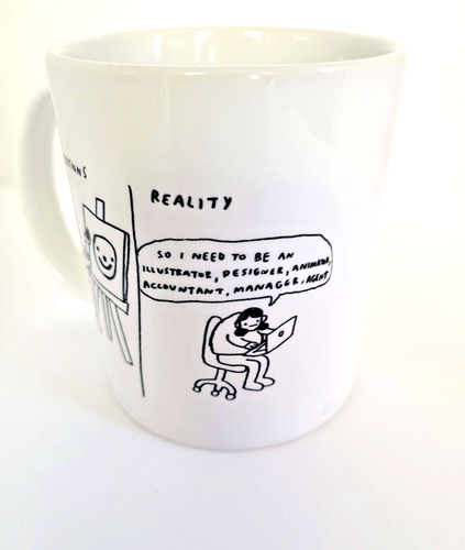 "Artist Painter Expectation vs. Reality Humor Coffee Mug Cup 3.5" White - Funny - Picture 2 of 6