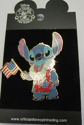 Disney Patriotic Stitch On Original Card Pin ** - Picture 1 of 2