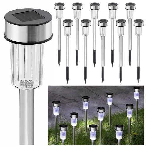 Solar Lights Outdoor Garden Solar Stake lights Patio Pathway Lighting 10 Pieces - Picture 2 of 7