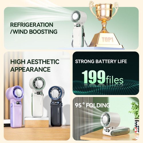 Handheld Fan with Adjustable 199 Speeds Rechargeable 10000mAh Battery for Use - Photo 11/15