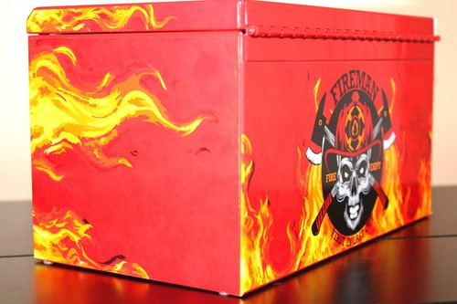 US GENERAL MINI TOOLBOX - TWO DRAWERS - FIREMAN FLAMES - CUSTOM VINYL WRAP - Picture 4 of 6