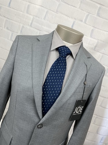 NWT Joseph Abboud Men’s Slim Fit Solid Gray Wool Suit 38 S Pants 30X35 Unhemmed