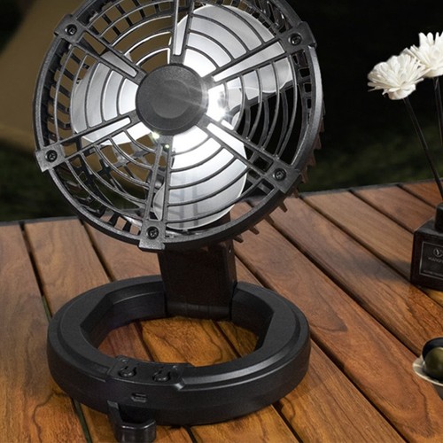 Camping-Ventilator, Tragbar, Wiederaufladbar, mit Lampe, Zusammenklappbarer3830 - Bild 6 von 6