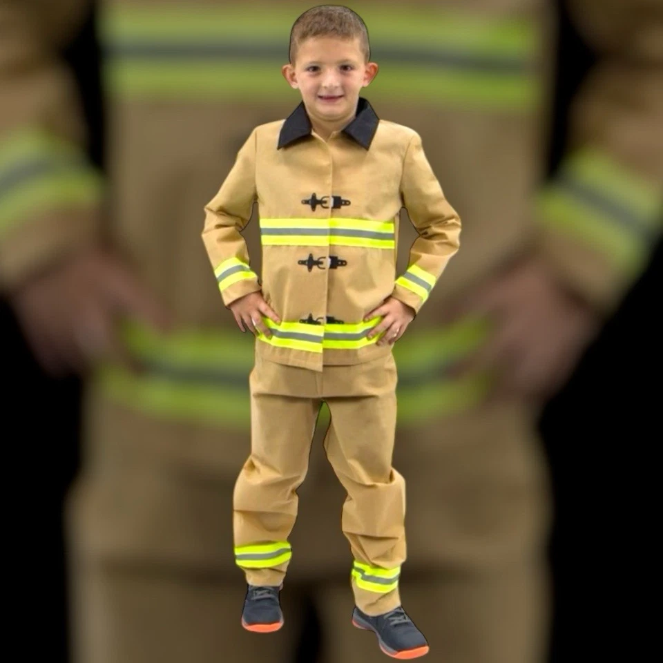 Camisa y Pantalones de Bombero Hauntlook Fearless Disfraz de Halloween 7-9 NIÑO Foto 3 de 4