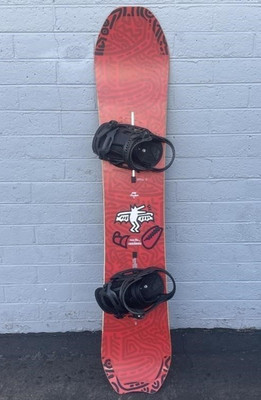 Burton Deep Thinker Keith Haring Snowboard Size 157cm Large Burton Bindings