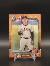 2025 Bowman 1st Chrome Yulian Barreto Reptilian Orange Refractor 21/25 Giants