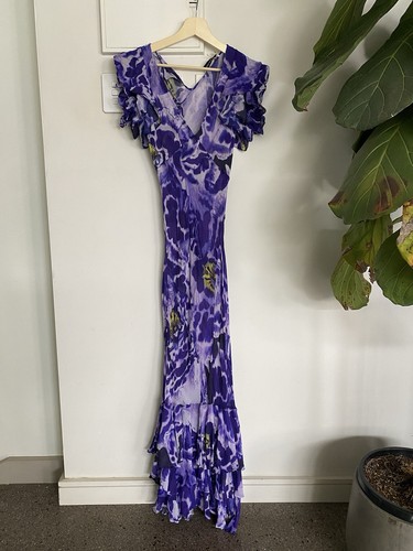 RAT & BOA Lucille Floral Print Ruffled Maxi Dress Purple Size M - Bild 4 von 9