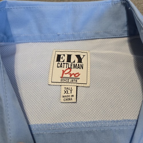 Ely Cattleman Pro Performance Shirt XLT Long Sleeve Pearl Snap Western Cowboy - Picture 6 of 12