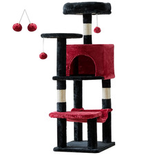 44In Cat Tree Tall Multi-Cat Climbing Tower for Pet Furniture Natural Sisal Scra