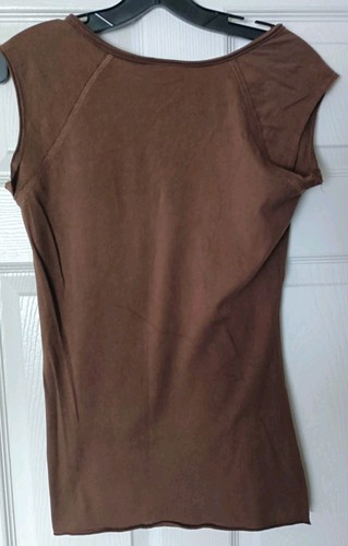 Y2K Roxy Paradise Baby T- Shirt Brown Sz XL Jeweled Skater Logo Scene Emo Indie - Picture 2 of 6