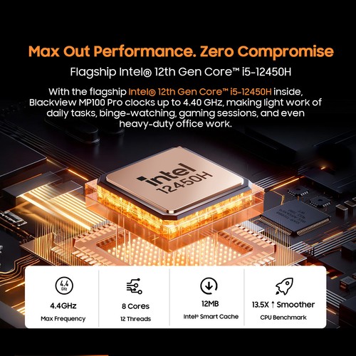 Blackview MP100 Pro Gaming Mini PC Intel i5-12450H 16GB+512GB SSD Mini Computer - Bild 4 von 12