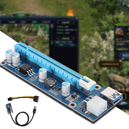 Mini PCI-E To PCI Express16x Extender Riser Adapter With Power Cord For FY - Afbeelding 2 van 10