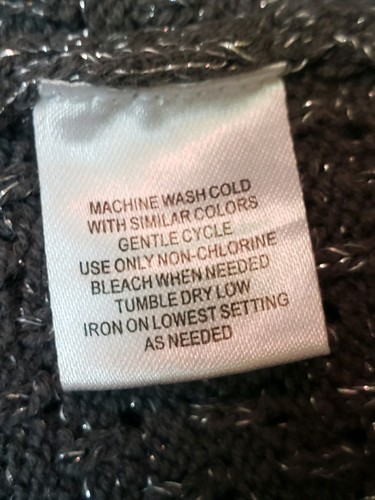 Damenmode Oberteil Pullover Kurzarm V-Ausschnitt Strick grau mit Glitzer Gr. XS - Bild 8 von 8