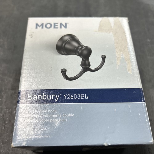 Moen Banbury Double Robe Hook Matt Black Y2603BL