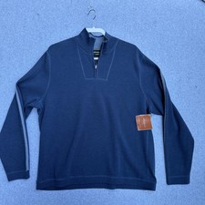 Eddie Bauer Sweater Mens XL Blue 1/4 Zip Cocona Vintage 90s Y2K New With Tags