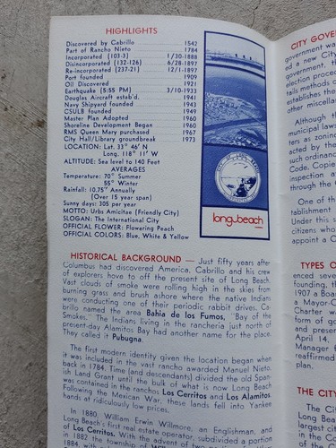 1972 Long Beach California - The City Its People & Their Government - Brochure - Picture 9 of 9