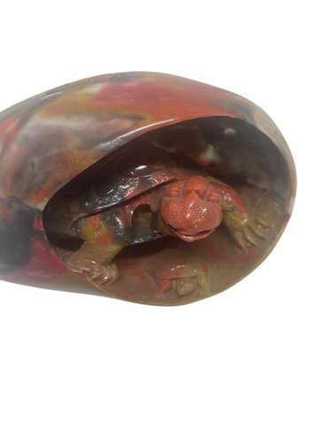 Turtle Tortoise W/ Baby Sea Ocean Handcarved Statue Animal Xlnt 7” X 4” - Picture 8 of 8