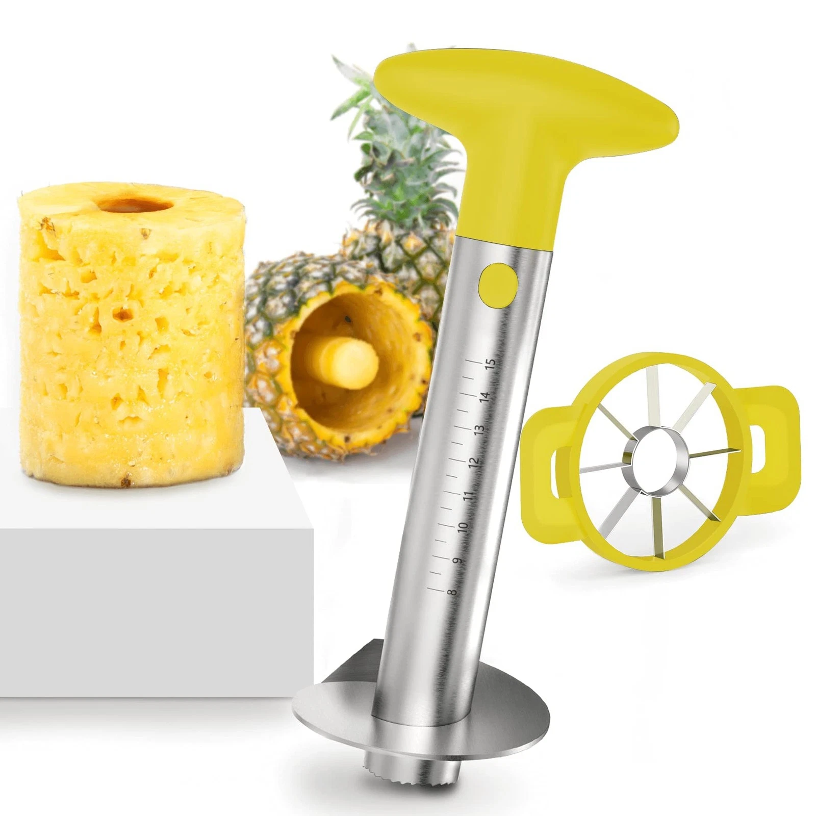 Pineapple Corer Cutter, Stainless Steel Fruit Peeler Slicer - Upgraded, Reinf...