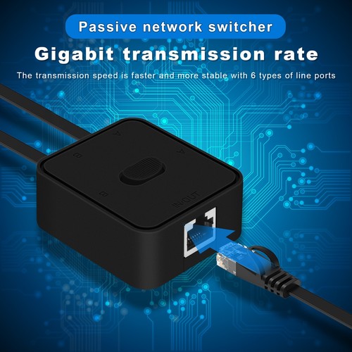 2-Port-Gigabit-Netzwerk- RJ45- Netzwerk-Splitter-Kabel-Extender-Wahlschalte5077 - Afbeelding 4 van 7