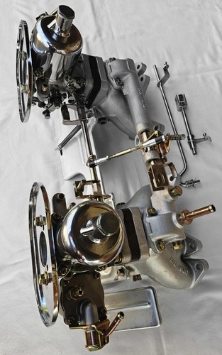 Nissan Datsun 240Z 260Z Twin Factory 4 Screw SU Carburettors + Intake RESTORED
