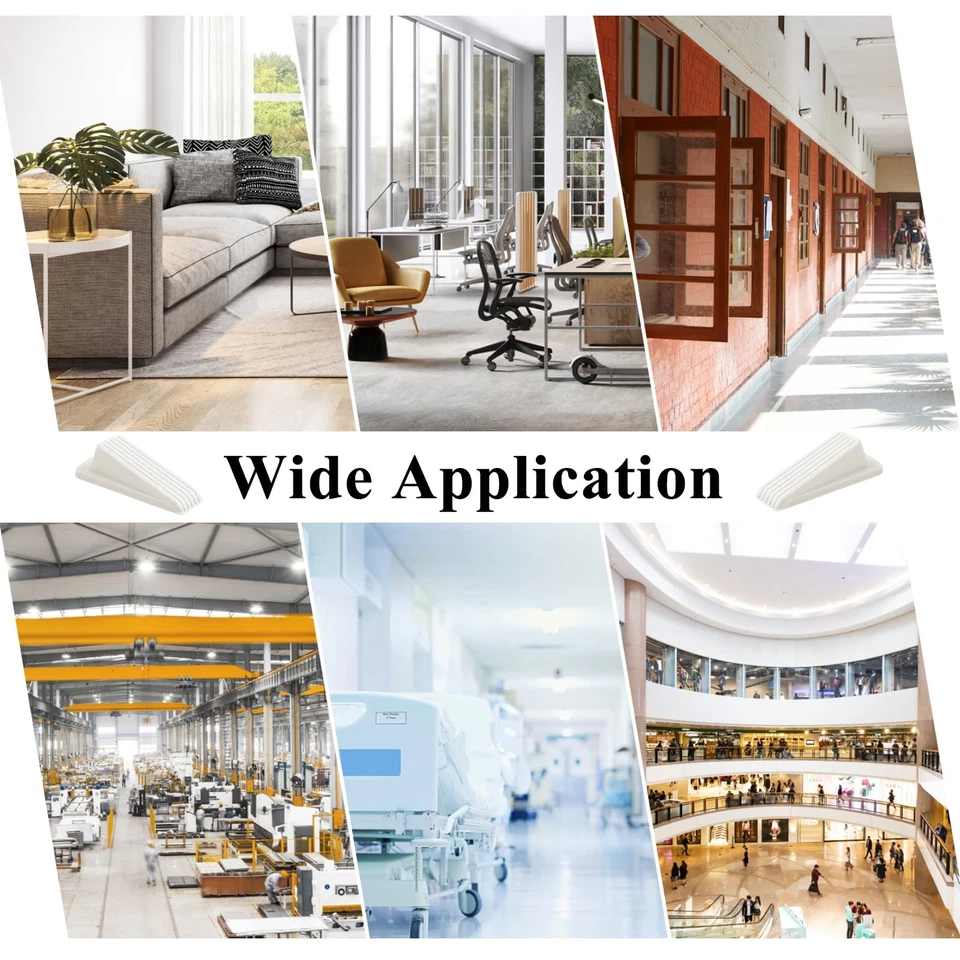 Tapón de puerta de goma de alta resistencia 4 piezas tope de cuña piso inferior 4,8"X1,3" de alto Foto 2 de 4