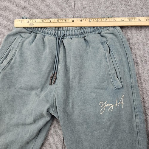 YoungLA Jogger Pants Womens Large Green Cotton Sweatpants Heavyweight Pump Cover - Picture 3 of 6