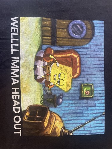 SpongeBob Schwammkopf T-Shirt Große Größe Schwarz - Bild 2 von 2