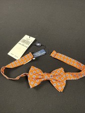 NWT POLO RALPH LAUREN Boys Orange Adjustable Bow Tie Made In Italy MSRP 59.50