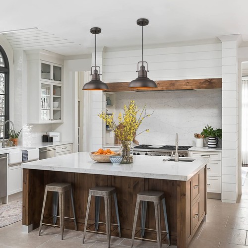 2 Pack Farmhouse Pendant Light Fixtures, 11-inch Ceiling Hanging Light Fixtur... - Picture 4 of 6