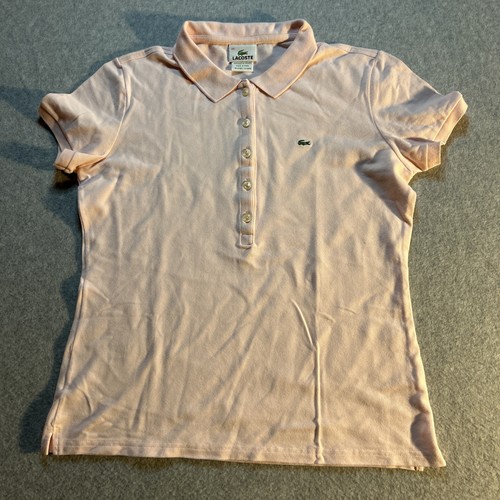 Lacoste Casual 1/4 Button Polo Shirt - Womens Size 44 L - Pink - Picture 1 of 5