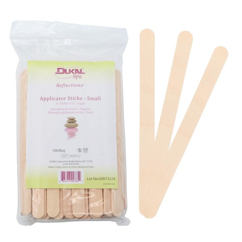 Small Wooden Wax Sticks - Body Hair Removal Applicator for Waxing, 3/8” x 4.5...