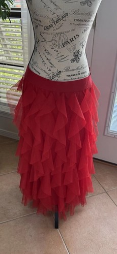 Cato Red Ruffled Skirt M Used 1 Time