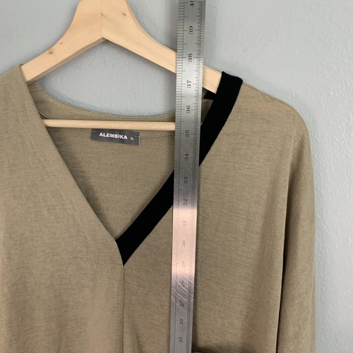 Alembika Sweater Top Womens XL Color Block Asymmetric VNeck Pullover Long - Picture 13 of 14