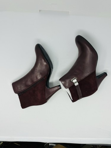 Naturalizer Women's Lilly Boot burgundy Leather front suede back Size 8M US - Picture 8 of 15