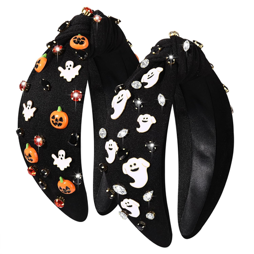 2PCS Women's Halloween Headbands with Ghost & Pumpkin Design - Gothic Accessorie - Picture 8 of 12