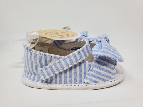 FIRST IMPRESSIONS Baby Girl Seersucker Easter Sandal Cotton Washable Sz 1 Defect - Picture 5 of 15